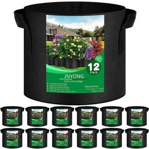 12-Pack 7Gallon Thickened Non-Woven Grow Bags, Aeration Fabric Pots with Handles